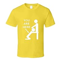Men Bathroom You are Here Joke T-Shirt and Apparel