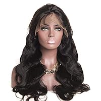 Lace Front Wigs For Women 28 Inch 1B Black Brazilian Remy Virgin Body Wave Pre Plucked Long Lace Front Wig Human Hair 180% Density 13X4 Deep Space