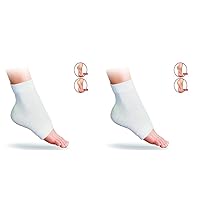 Moisturizing Heel Socks for Cracked Heel Sleeves Foot Cream for Dry Cracked Feet Gel Socks White (Pack of 2)