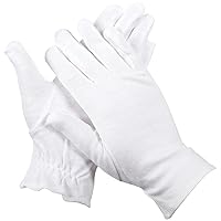 ForPro Premium Moisturizing Cotton Gloves, 7 Pairs White Gloves for Moisturizing Hands Overnight, Inspection Premium Cloth Quality, Eczema Dry Sensitive Skin Spa Therapy, Elastic Wristband