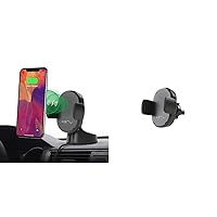 Kenu Airbase Car Phone Mount Wireless Charger - Windshield, Dashboard- Suction Cup and 360 Degree Pivot & Kenu Airframe Car Phone Mount Wireless Charger - Air Vent Cell Phone Holder - 360 Degree Pivot