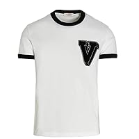 Garavani Men's White V Logo Short Sleeve Crew Neck T-Shirt
