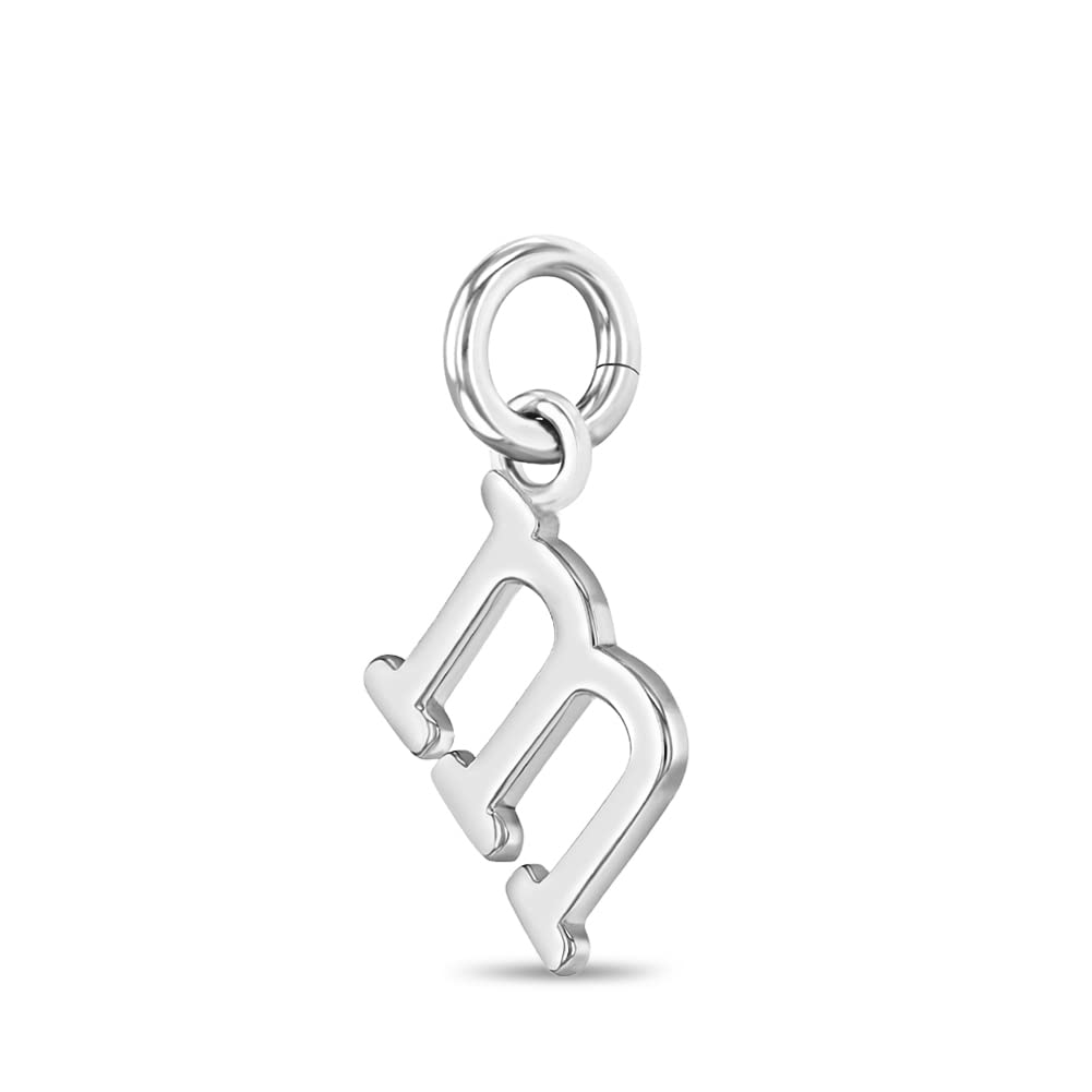 925 Sterling Silver Initial Letter Name Charms For Young Girls and Teens Charm Bracelets - Polished Starter Charm For Little Girls - Small Letter Charms For Children's Charm Bracelets