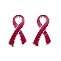 Fundraising For A Cause | Burgundy Large Flat Ribbon Shaped Pins – Burgundy Ribbon Pins for Sickle Cell Anemia, Myleoma Awareness, Meningitis and Hospice Awareness – Fundraising & Awareness
