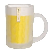 Toyo Sasaki Glass P-26353-600-JAN-P Foaming Beer Glass Stein, Made in Japan, Dishwasher Safe, Clear (Frosted Glass), 14.2 fl oz (425 ml)