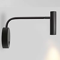 ZEROUNO Wall Mounted Reading Light for Bedroom LED Hardwired Sconce with Switch on/Off Modern 3000K Swing Arm Bedside Wall Mount Lamp (Black)