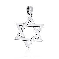 Large Star of David Necklace Pendant 925 Sterling Silver Jewish Jewelry for Men Women Religious