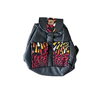 stunning African Style Faux Leather Backpack - a perfect blend of style, functionality, and cultural inspiration. (Black, Red, Yellow)