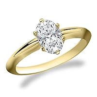 1 Carat Laser Inscribed IGI Certified Oval Cut Lab Grown Diamond 14K Solitaire Engagement Ring (F Color, VS1)
