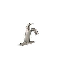 KOHLER 45800-4-BN Alteo Handle Single Hole or Centerset Bathroom Faucet with Metal Drain, One Size, Vibrant Brushed Nickel