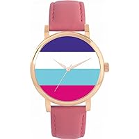 Pride Multisexual Flag Watch 38mm Case 3atm Water Resistant Custom Designed Quartz Movement Luxury Fashionable