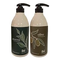 Hand & Body Lotion Set | Includes 1 Refreshing Green Tea Hand & Body Lotion (750mL) & 1 Olive Hand & Body Lotion (750mL)