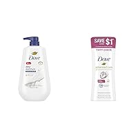 Dove Body Wash with Pump Deep Moisture, 30.6 oz & Advanced Care Antiperspirant Deodorant Stick, 2.6 Ounce (Pack of 2)