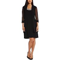 R&M Richards Womens Petites 2PC Embellished Cocktail and Party Dress