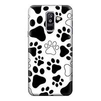 R2904 Dog Paw Prints Case Cover for Samsung Galaxy A6+ (2018), J8 Plus 2018, A6 Plus 2018