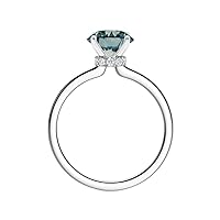 Diamond Wish IGI Certified 1 1/10 to 1 3/5 Carat Fancy Intense Blue Lab Grown Diamond Ribbon Halo Engagement Ring for Women in 14k Gold (I-J, VS-SI, cttw) Anniversary Promise Ring Size 4 to 9