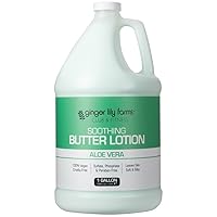 Ginger Lily Farms Club & Fitness Soothing Butter Lotion for Dry Skin, 100% Vegan & Cruelty-Free, Aloe Vera Scent, 1 Gallon (128 fl oz) Refill