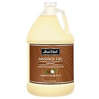 Bon Vital' Coconut Massage Gel Made with 100% Pure Fractionated Coconut Oil, Great for At-Home Use in Relaxing Back Massages & Neck Massages, Moisturizes Skin Without Clogging Pores,1 Gallon Bottle
