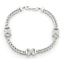 Sterling Silver Diamond X Bracelet