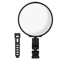 Bike Mirror, HD Glass Wide Angle Acrylic Convex Adjustable Rotatable Handlebar Rearview Safety Mirror for Mountain Road Bike Bicycles Black
