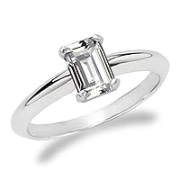 2 Carat Laser Inscribed IGI Certified Emerald Cut Lab Grown Diamond 14K Solitaire Engagement Ring (G-H Color, VS1-VS2 Clarity)