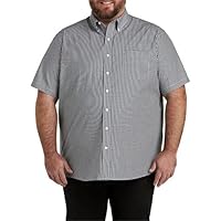 DXL Big + Tall Essentials Men's Big and Tall Gingham Poplin Short-Sleeve Sport Shirt