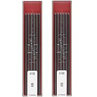Pack 2 Koh-I-Noor DUO Short Professional Carpenter Pencils Black Blue Red 