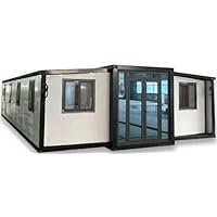 Prefabricated Waterproof 40FT Folding Container Expandable Mobile Home with Configuration, Including Kitchen, Shower, wash Basin, and Water Heater.