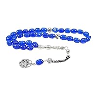 Tasbih Men Natural Blue Agates Stone Prayer Beads ramadan gift muslim bracelet Professional rosary bead