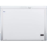 Summit Appliance EQFF72 Commercially Listed 8 Cu.Ft. Frost-free Chest Freezer for General Purpose Storage in White with Digital Thermostat, Lock, Stainless Steel Front Corner Protectors