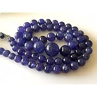 Natural AAA Tanzanite Smooth Round Beads, Rare Shape and Color Tanzanite Beads, 7mm to 14mm, 20 Inch Strand