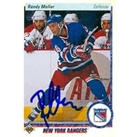 Randy Moller autographed Hockey Card (New York Rangers) 1991 Upper Deck #418 - Autographed Hockey Cards