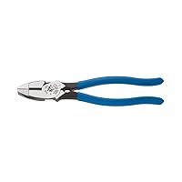 Klein Tools D2000-9NETH Lineman's Bolt-Thread Holding Pliers, Made in USA, High-Leverage Streamline Design with Rounded Nose and Knurled Jaw, 9-Inch