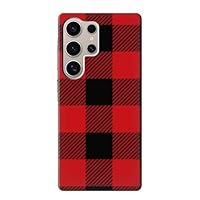 jjphonecase R2931 Red Buffalo Check Pattern Case Cover for Samsung Galaxy S24 Ultra