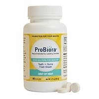 ProBiora Hint of Mint Oral-Care Chewable Probiotic Tablets (Formerly ProBioraPlus) | Probiotic Supplement for Women & Men | Healthier Teeth & Gums | Fresher Breath | Whiter Teeth | 60 Count