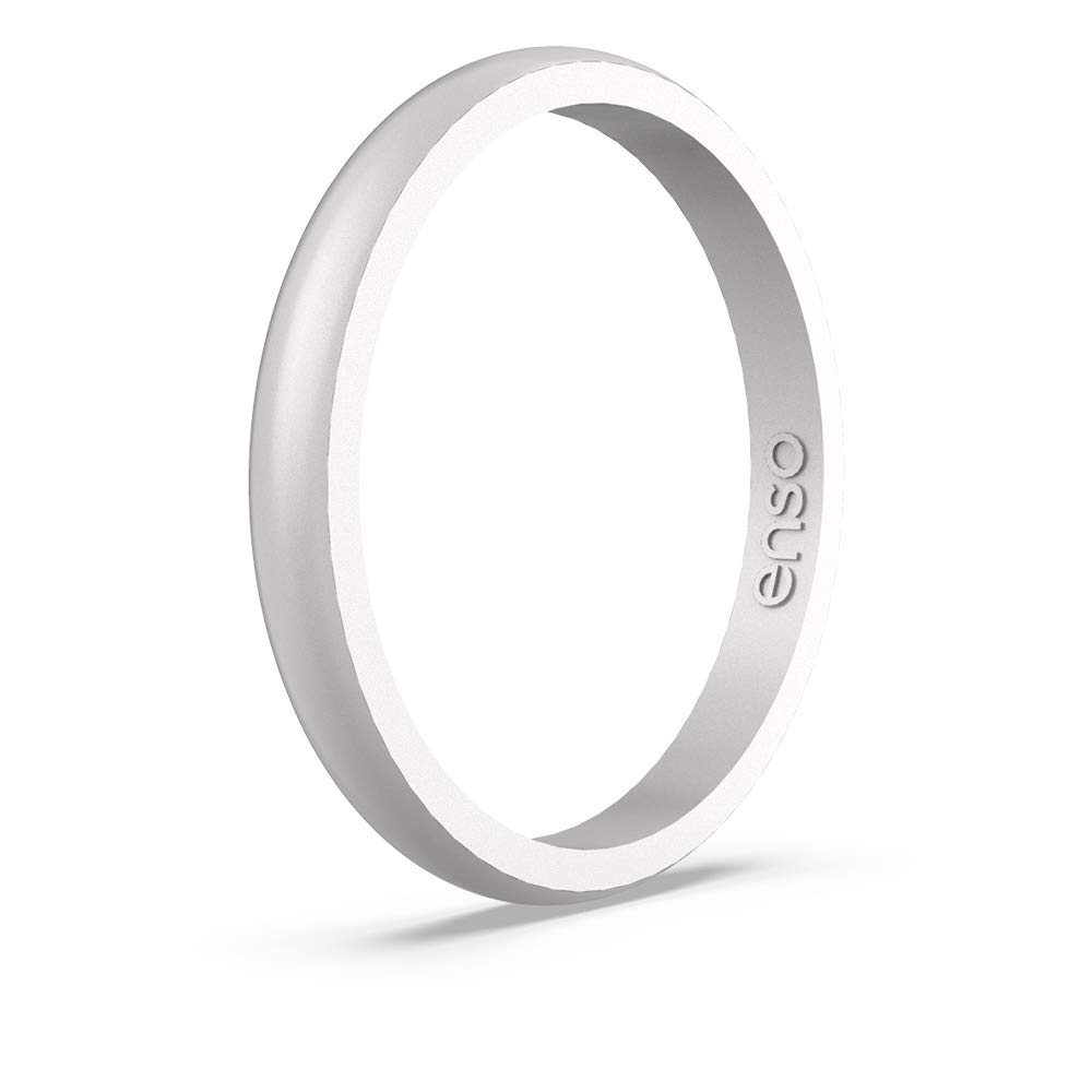 Enso Rings Halo Elements Silicone Ring – Stackable Wedding Engagement Band  – Thin Minimalist Band – 2.54mm Wide, 1.5mm Thick