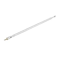 uxcell FM Radio Antenna, 62cm Long 4 Sections Radio Telescopic Antenna Universal Aerial for AM FM Portable Radio, Stainless Steel Telescoping Antenna for Home Stereo Radio TV Equipment