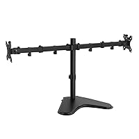 KKTONER Dual Computer Monitor Stand Height Adjustable for 13inch to 27inch Screen Free Standing Monitor Mount with 2 Full Motion Swivel Mount Hold up to 17.6 LB VESA 75x75MM/100x100MM