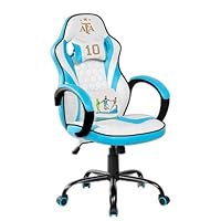 Official AFA Gaming Chair, Office, Ergonomic Computer Gaming Desk Racing Chair, Adjustable Faux Leather Soccer, Football, Messi, Argentina, White - Champions of The World