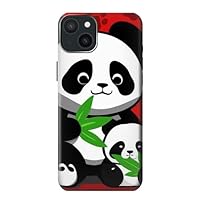 jjphonecase R3929 Cute Panda Eating Bamboo Case Cover for iPhone 15 Plus