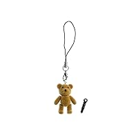 Teddy Bear Mobile Cell Phone Charm Pendant Flock Grizzly Light Brown