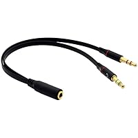 3.5mm Y Splitter 2 Jack Male to 1 Female Headphone Microphone Audio Adapter Cable Connector Fashion