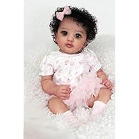 Angelbaby Lifelike Reborn Baby Dolls Black Girl 23inch Realistic African American Newborn Baby Doll Weighted Reborn Toddler Doll with Weighted Soft Body Real Baby Feeling Super Cute Child Doll
