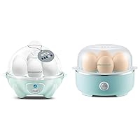 Elite Gourmet EGC007M# Rapid Egg Cooker, 7 Easy-To-Peel, Hard, Medium & EGC115M Easy Egg Cooker Electric 7-Egg Capacity, Soft, Medium