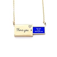You Can If You Think You Can Letter Envelope Necklace Pendant Jewelry