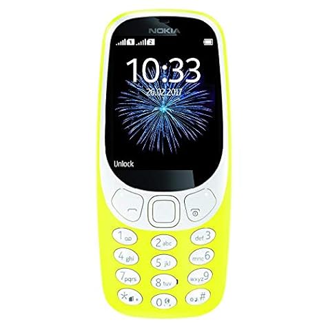 Nokia 3310 TA-1036 Unlocked GSM 3G Android Phone - Yellow (Renewed)