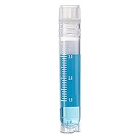 RingSeal Cryogenic Vials, 4.0ml, Sterile, Internal Threads, Self-Standing, Attached Screwcap with O-Ring Seal, Case of 500, Globe Scientific 3034-4