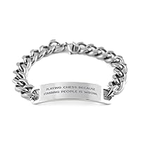 Sarcastic Chess, Playing Chess Because Stabbing People is Wrong, Chess Cuban Chain Bracelet from