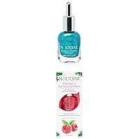Nailtopia Nail Nourishing and Styling Set - Plant-Based, Chip Free Nail Lacquer in Nails On Fleek, Raspberry Nail Nourishment - Blue-Green Strengthening Nail Polish - Rejuvenating Spinach Oil - 2 pc
