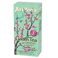 AriZona Zero Sugar Green Tea with Ginseng & Honey Powdered Drink Mix Sticks, 10 ct. Box